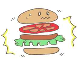 Expressive hamburger sticker #11758211