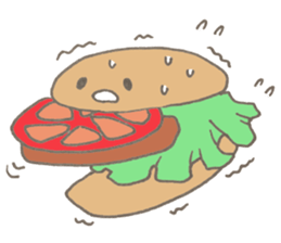 Expressive hamburger sticker #11758212