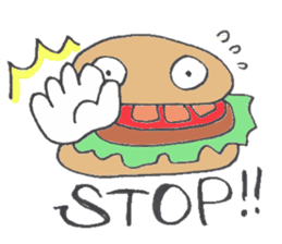 Expressive hamburger sticker #11758213