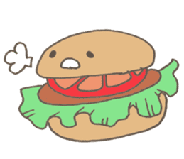 Expressive hamburger sticker #11758214