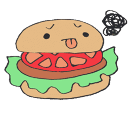 Expressive hamburger sticker #11758215