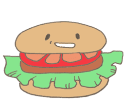 Expressive hamburger sticker #11758216