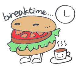 Expressive hamburger sticker #11758218