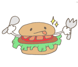 Expressive hamburger sticker #11758219