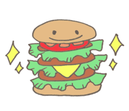 Expressive hamburger sticker #11758222