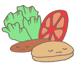 Expressive hamburger sticker #11758223