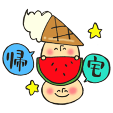 Summer mushroom sticker #11758333