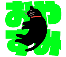 black cat with big letter sticker #11759313