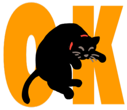 black cat with big letter sticker #11759317