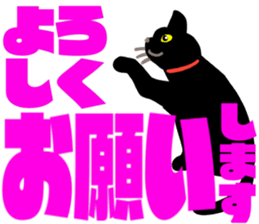 black cat with big letter sticker #11759320