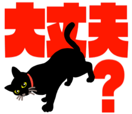 black cat with big letter sticker #11759326
