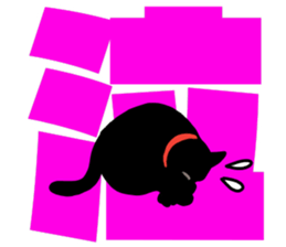 black cat with big letter sticker #11759345