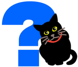 black cat with big letter sticker #11759349