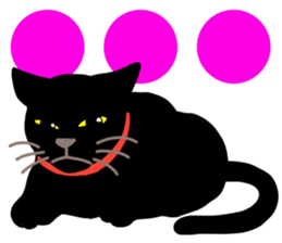 black cat with big letter sticker #11759350