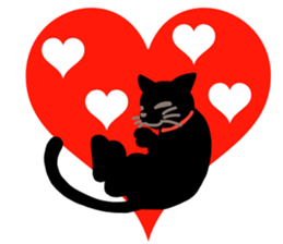 black cat with big letter sticker #11759351