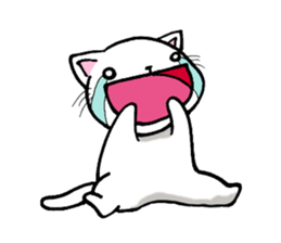 Cat is laughing all the way sticker #11760236