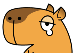 sleepy eyed Capybara sticker #11763550