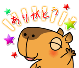 sleepy eyed Capybara sticker #11763553