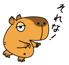 sleepy eyed Capybara sticker #11763555