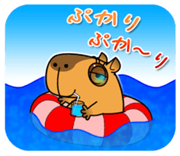 sleepy eyed Capybara sticker #11763564