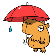 sleepy eyed Capybara sticker #11763570