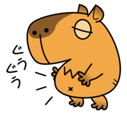 sleepy eyed Capybara sticker #11763571