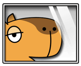 sleepy eyed Capybara sticker #11763576