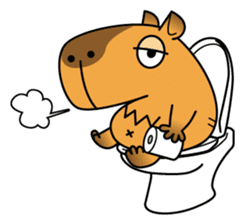 sleepy eyed Capybara sticker #11763578