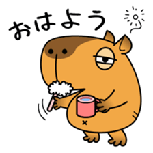 sleepy eyed Capybara sticker #11763580