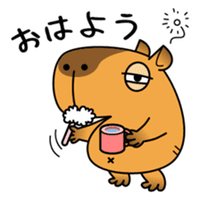sleepy eyed Capybara sticker #11763580