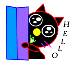 Black cat "Chao Guay" sticker #11763682