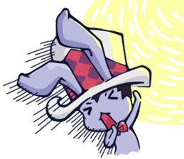 White Hat Gentleman Rabbit(daily papers) sticker #11765339