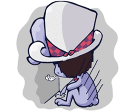 White Hat Gentleman Rabbit(daily papers) sticker #11765348