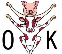 Cow and pig sticker #11767670