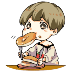 Cheeks cute boy sticker