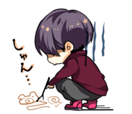 Cheeks cute boy sticker sticker #11773655