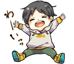 Cheeks cute boy sticker sticker #11773656