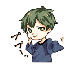 Cheeks cute boy sticker sticker #11773657