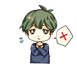 Cheeks cute boy sticker sticker #11773668