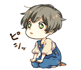 Cheeks cute boy sticker sticker #11773681