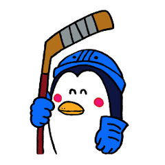 We are penguins loving ice hockey.