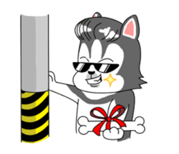 Cute puppy Happy World sticker #11775172