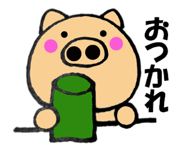 Large letters kansai dialect pig7 sticker #11775858