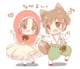 The Little Red Riding Hood and wolf sticker #11776214