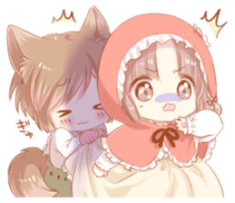 The Little Red Riding Hood and wolf sticker #11776215