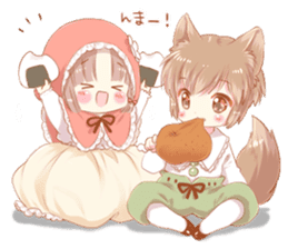 The Little Red Riding Hood and wolf sticker #11776219
