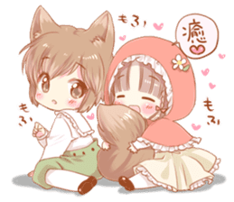 The Little Red Riding Hood and wolf sticker #11776228
