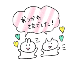 usagi cat plain sticker #11776247