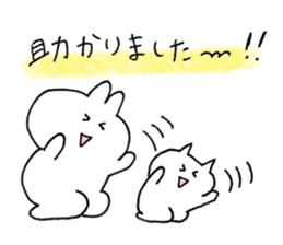 usagi cat plain sticker #11776279