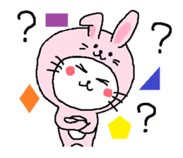 A cat wanted to be a rabbit. sticker #11781517